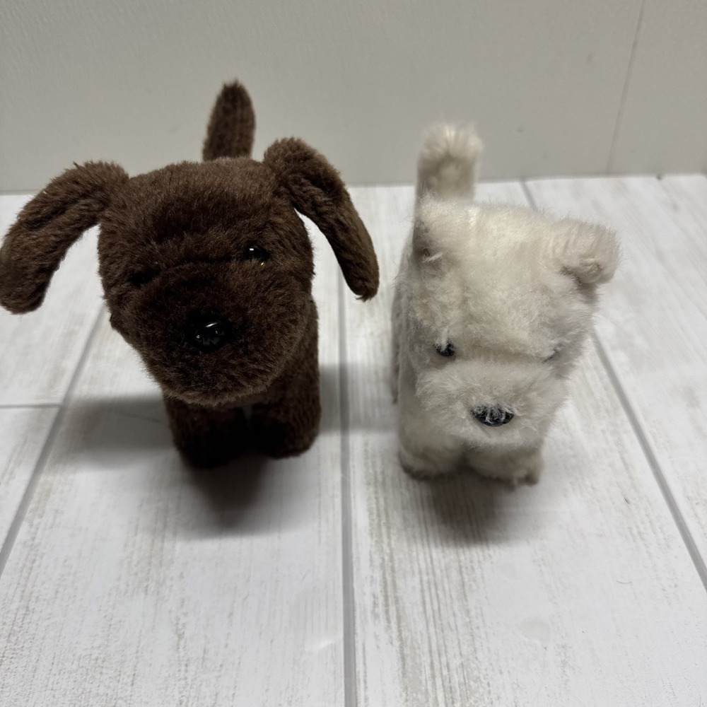 American Girl Doll Lot of 2 Puppy Dog Plush Stuffed Animal Coconut Brown Lab